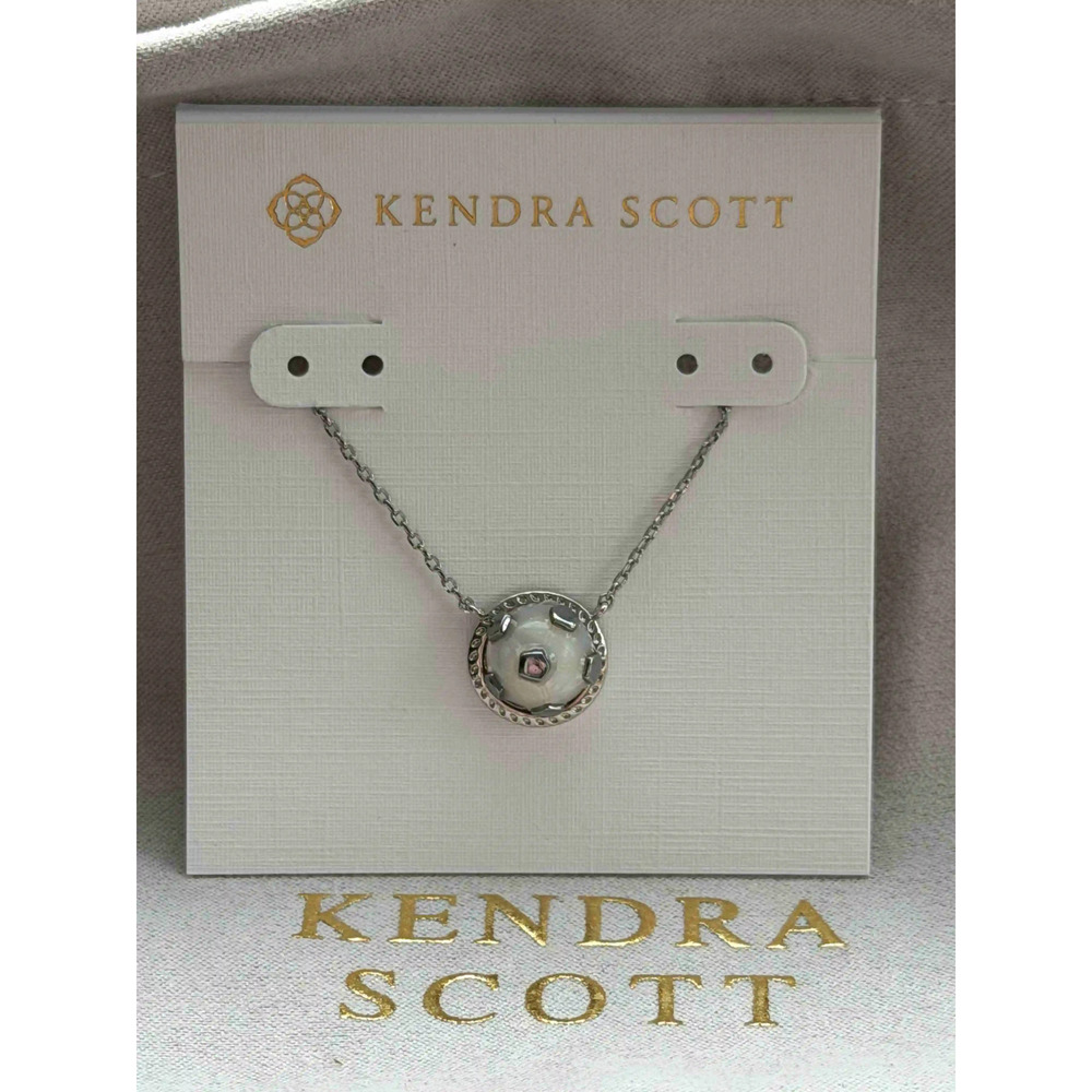 Kendra Scott White Spherical Pendant Necklace